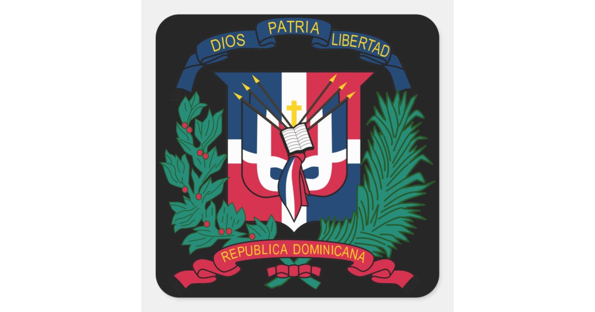 dominican republic emblem classic round sticker | Zazzle
