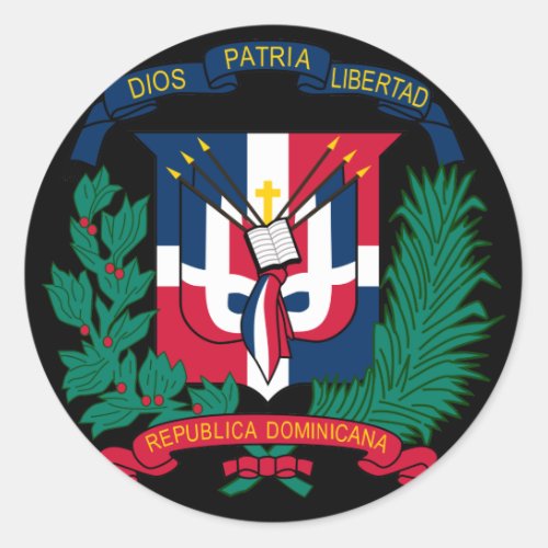 dominican republic emblem classic round sticker