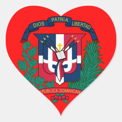 dominican republic emblem heart sticker