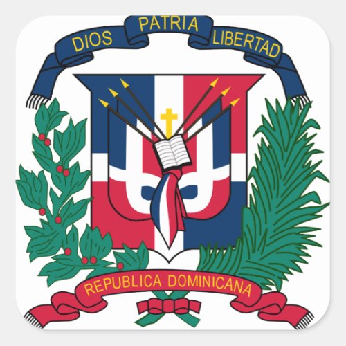 dominican republic emblem square sticker