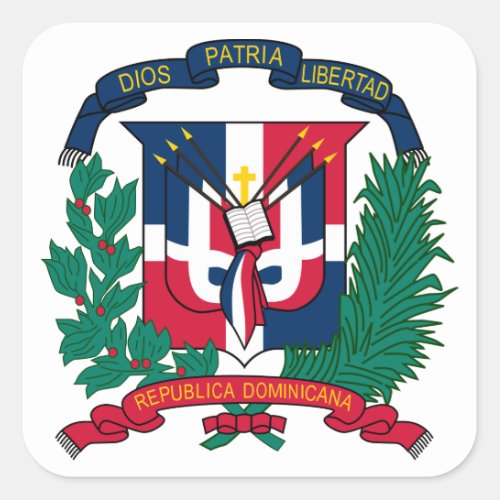 dominican republic emblem square sticker