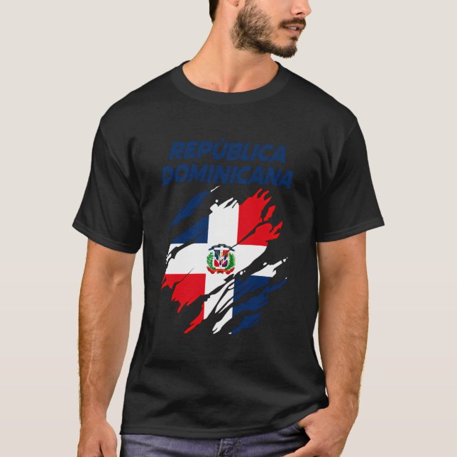 Dominican Republic Fans Flag T-Shirt (Front)