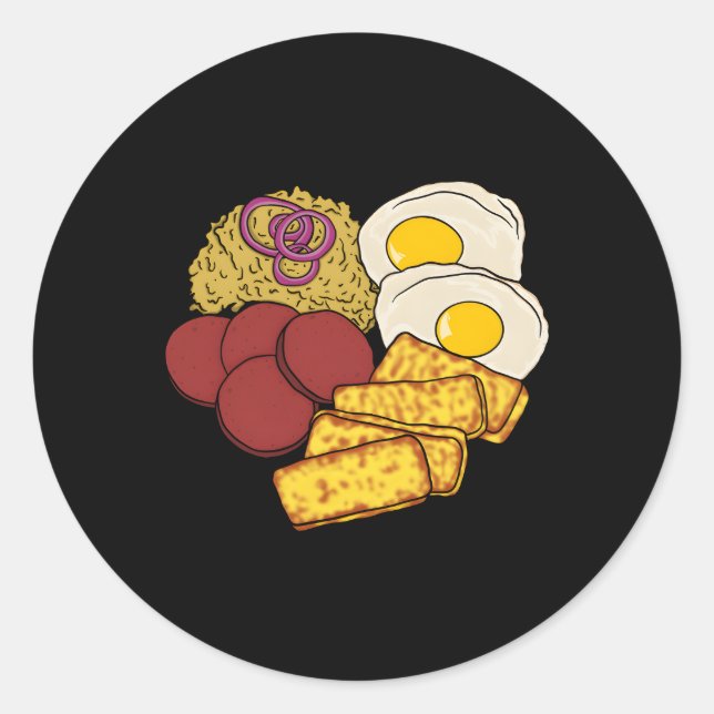 Dominican Republic Favorite Food Gãº Salami Queso  Classic Round Sticker (Front)