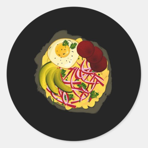 Dominican Republic Favorite Food Mangú Salami Que Classic Round Sticker