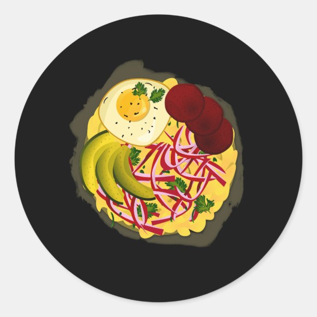 Dominican Republic Favorite Food Mangú Salami Que Classic Round Sticker (Front)