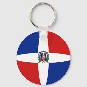 Dominican Republic Fisheye Flag Keychain