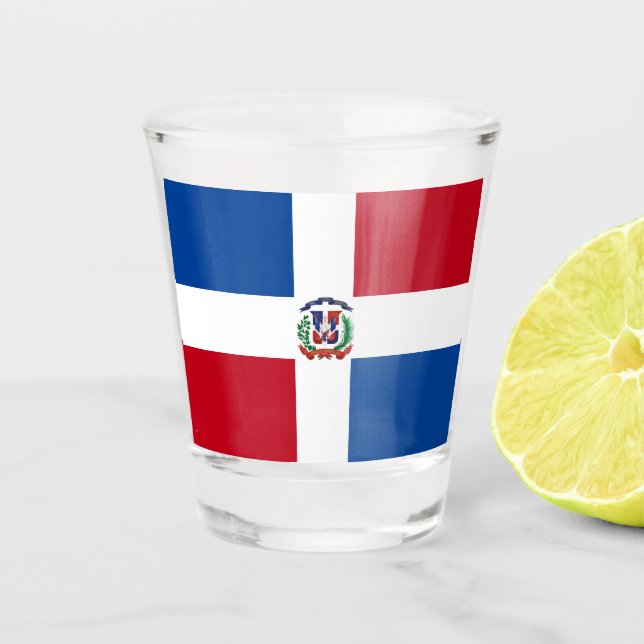 Dominican Republic Flag 01 Shot Glass (Front)