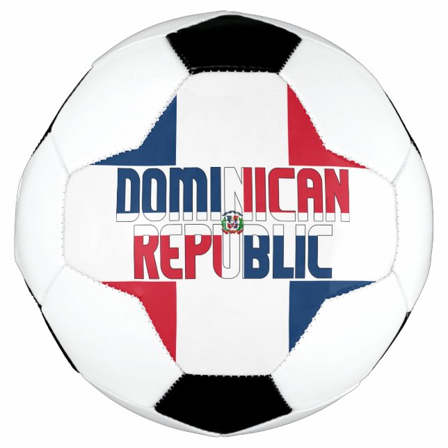 Dominican Republic Flag Adorable Patriotic Soccer Ball (Front)