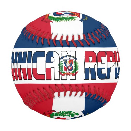 Dominican Republic Flag and Coat of Arms Baseball