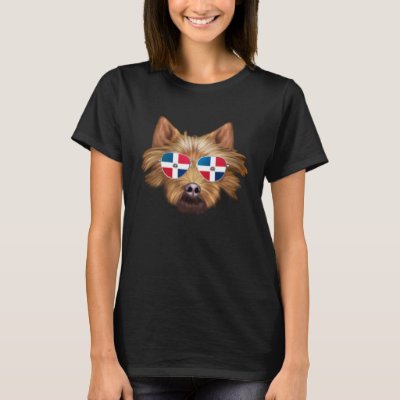 Dominican Republic Flag Australian Terrier Dog Poc T-Shirt