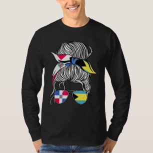 Dominican Republic Flag Bahamas Grown Women Girl C T-Shirt
