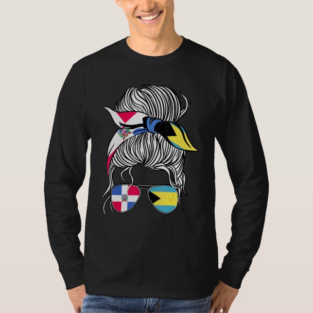 Dominican Republic Flag Bahamas Grown Women Girl C T-Shirt (Front)