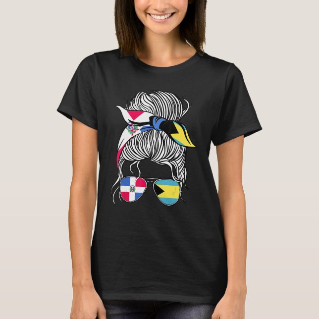 Dominican Republic Flag Bahamas Grown Women Girl C T-Shirt (Front)