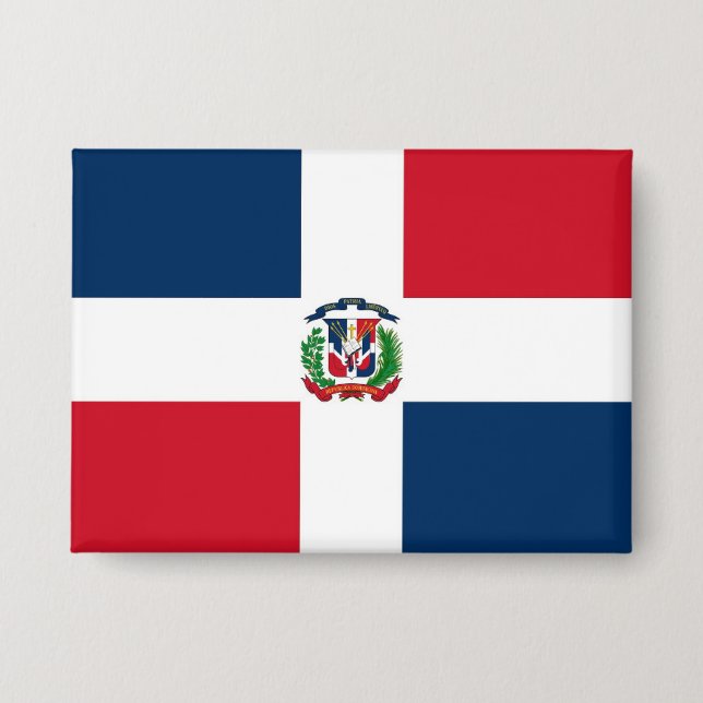 Dominican Republic Flag Bandera Dominicana Button (Front)