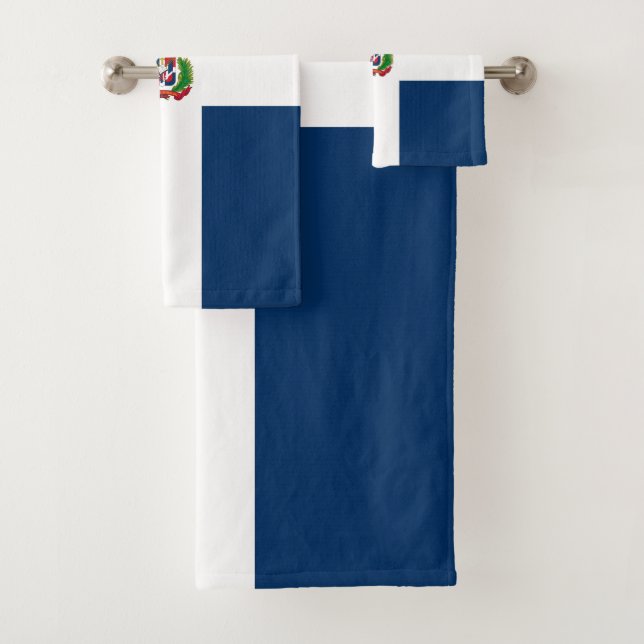 Dominican Republic flag Bath Towel Set (Insitu)