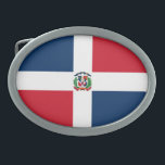 Dominican Republic Flag Belt Buckle<br><div class="desc">Patriotic flag of Dominican Republic.</div>