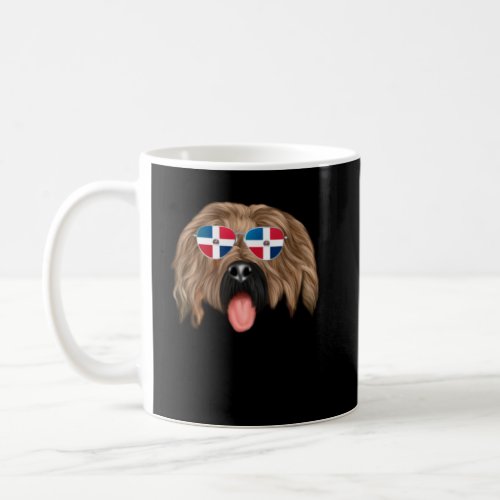 Dominican Republic Flag Briard Dog Pocket  Coffee Mug