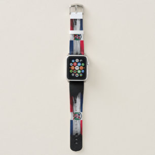 Dominican Republic flag brush stroke Apple Watch Band
