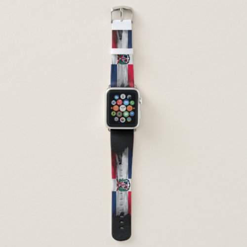 Dominican Republic flag brush stroke Apple Watch Band