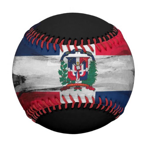 Dominican Republic flag brush stroke Baseball