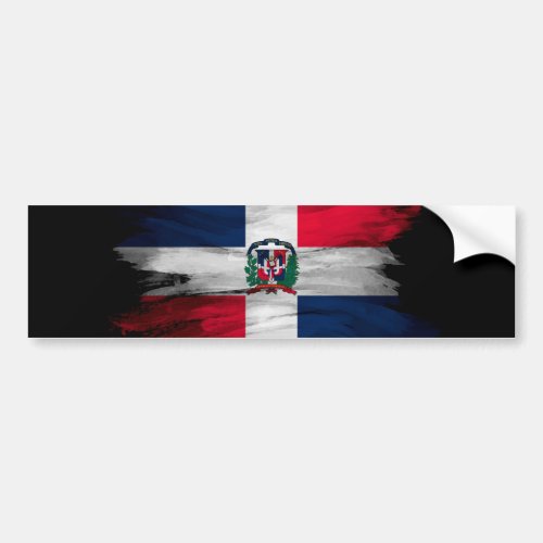 Dominican Republic flag brush stroke Bumper Sticker