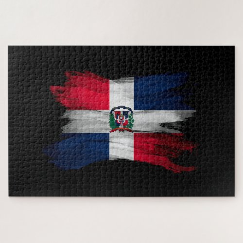 Dominican Republic flag brush stroke Jigsaw Puzzle