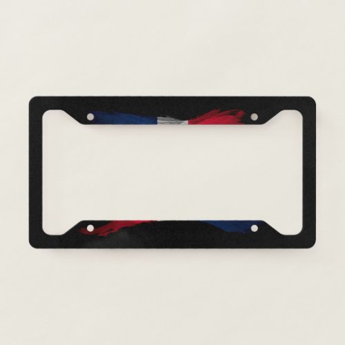 Dominican Republic flag brush stroke License Plate Frame