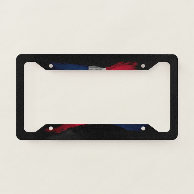 Dominican Republic flag brush stroke License Plate Frame (Front)