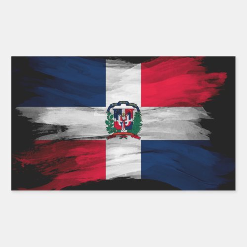 Dominican Republic flag brush stroke Rectangular Sticker