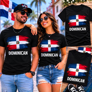 Dominican Republic Flag Brushstroke Dominican T-Shirt