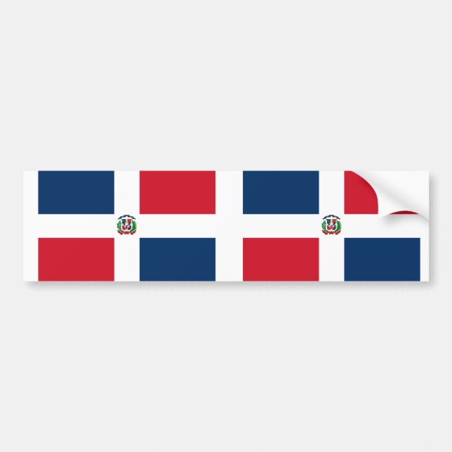 Dominican Republic Flag Bumper Sticker (Front)