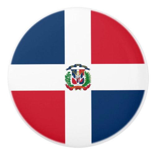 Dominican Republic Flag Ceramic Knob