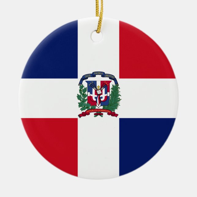 Dominican Republic Flag Ceramic Ornament (Front)