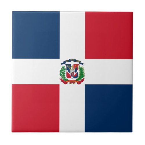 Dominican Republic Flag Ceramic Tile