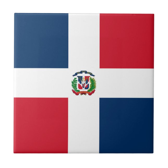 Dominican Republic flag Ceramic Tile (Front)