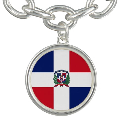 Dominican Republic Flag Charm Bracelet