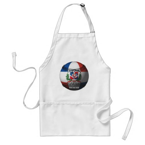 Dominican Republic Flag Covered Baseball Adult Apron