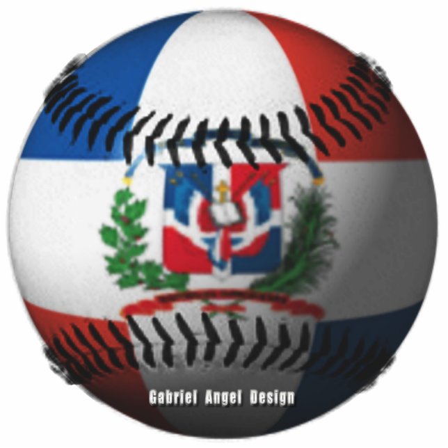 Dominican Republic Flag Covered Baseball Cutout (Front)