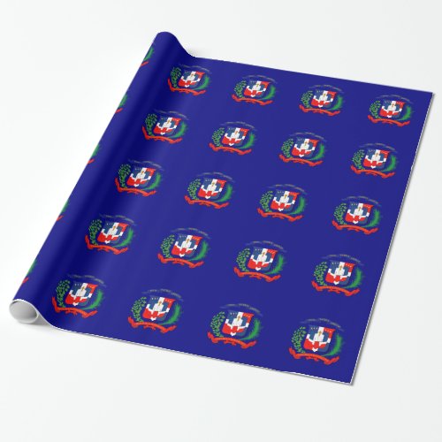 Dominican Republic flag crest Wrapping Paper