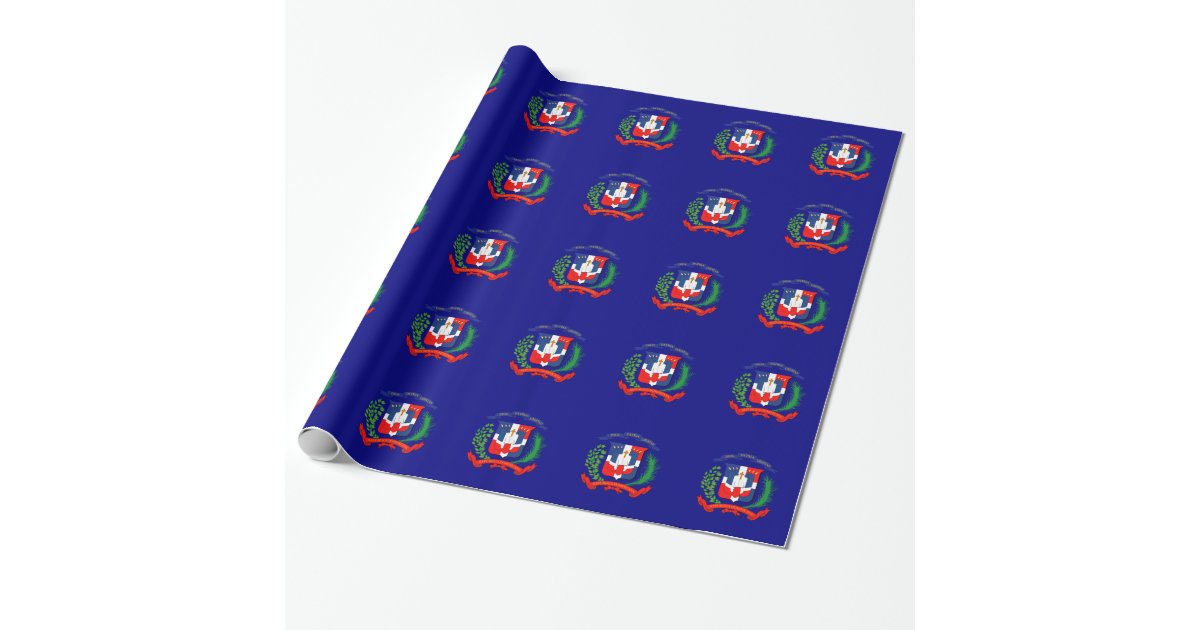 Dominican Republic flag crest Wrapping Paper | Zazzle