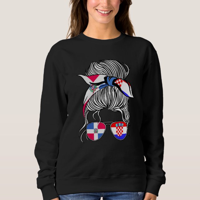 Dominican Republic Flag Croatia Grown Women Girl C Sweatshirt (Front)