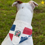 Dominican Republic Flag Custom Name Pet Bandana<br><div class="desc">You beloved dog can wear your family's national pride! This grunge style Dominican Republic flag pet bandana is easy to personalize with your dogs name! Green, white St. George's Cross with blue and red blocks and the Coat of Arms in the middle , your furry family member will certainly stand...</div>