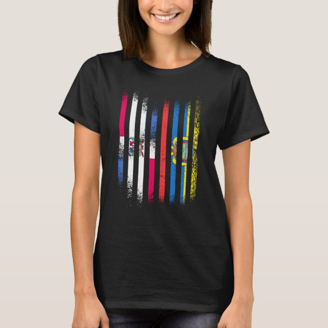 Dominican Republic Flag Ecuador Grown Country Flag T-Shirt (Front)