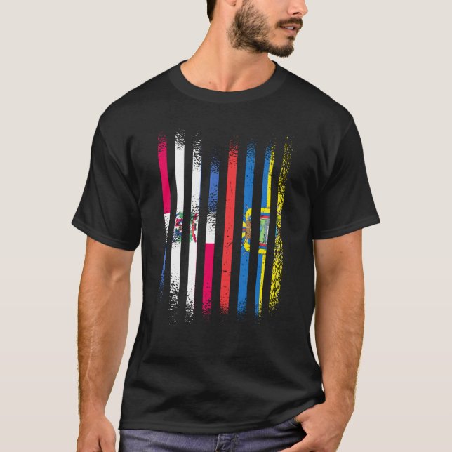 Dominican Republic Flag Ecuador Grown Country Flag T-Shirt (Front)