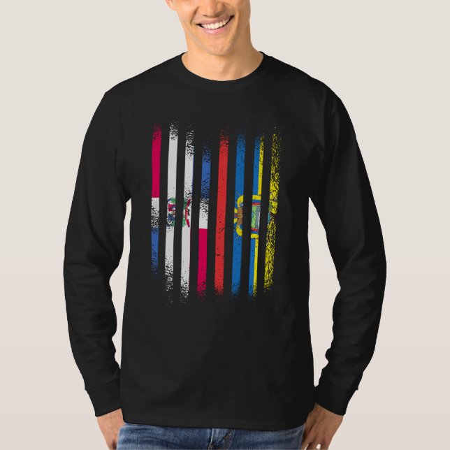Dominican Republic Flag Ecuador Grown Country Flag T-Shirt (Front)