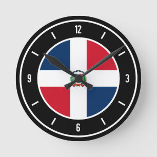 Dominican Republic Flag Elegant Round Clock