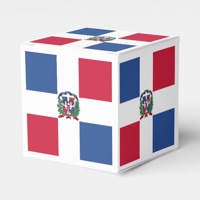 Dominican Republic Flag Emblem Favor Boxes (Front Side)