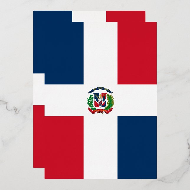 Dominican Republic flag Foil Invitation (Front/Back)