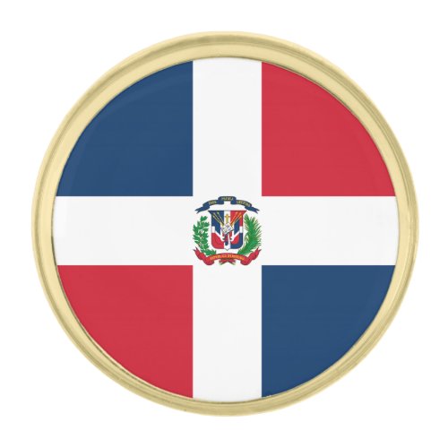 Dominican Republic Flag Gold Finish Lapel Pin