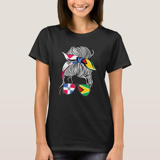 Dominican Republic Flag Guayanese Grown Women Girl T-Shirt (Front)